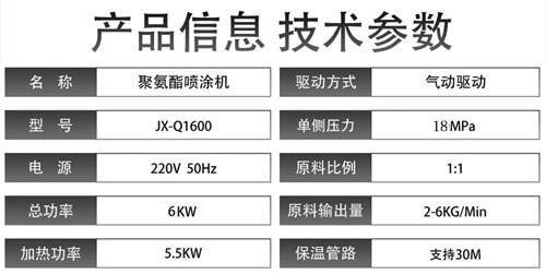 JX-Q1600聚氨酯喷涂机参数g